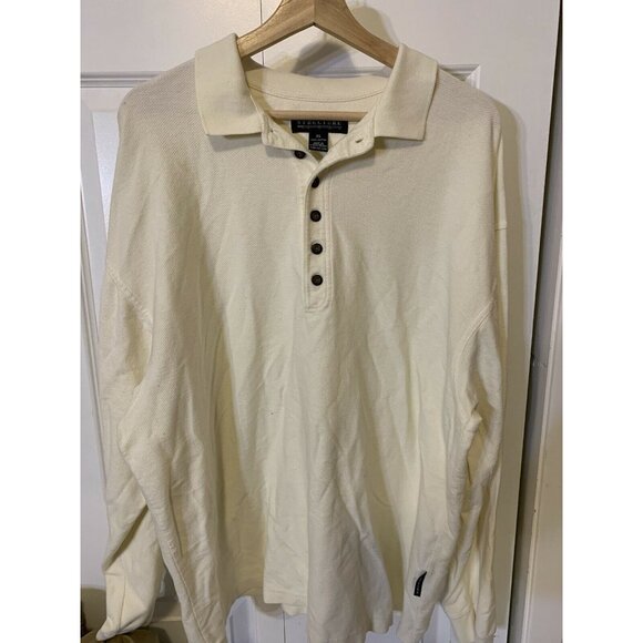 Structure‎ Men’s Sz XL Henley Style Long Sleeve Shirt Cream - Picture 3 of 6